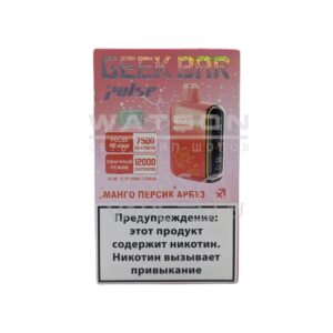 Электронная сигарета Geek Bar Watt 20000 (Клубника манго, лёд) купить с доставкой в СПб, по России и СНГ. Цена. Изображение №6.