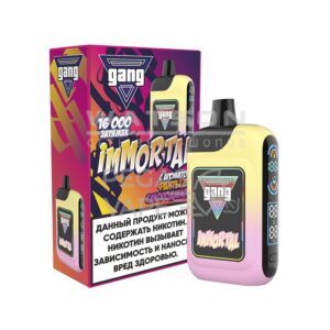 Электронная сигарета GANG IMMORTAL 16000 (Тропический Лайм с Бананом) купить с доставкой в СПб, по России и СНГ. Цена. Изображение №7.