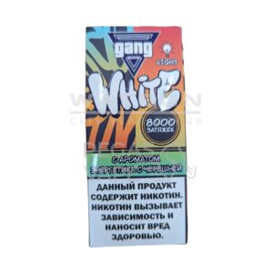 Электронная сигарета GANG WHITE 8000 (Арбузный Мохито) купить с доставкой в СПб, по России и СНГ. Цена. Изображение №6.