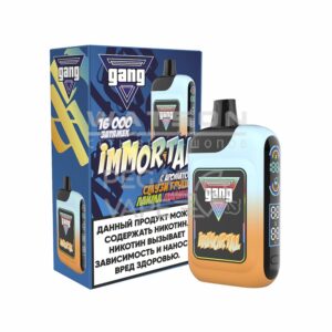 Электронная сигарета GANG IMMORTAL 16000 (Тропический Лайм с Бананом) купить с доставкой в СПб, по России и СНГ. Цена. Изображение №6.